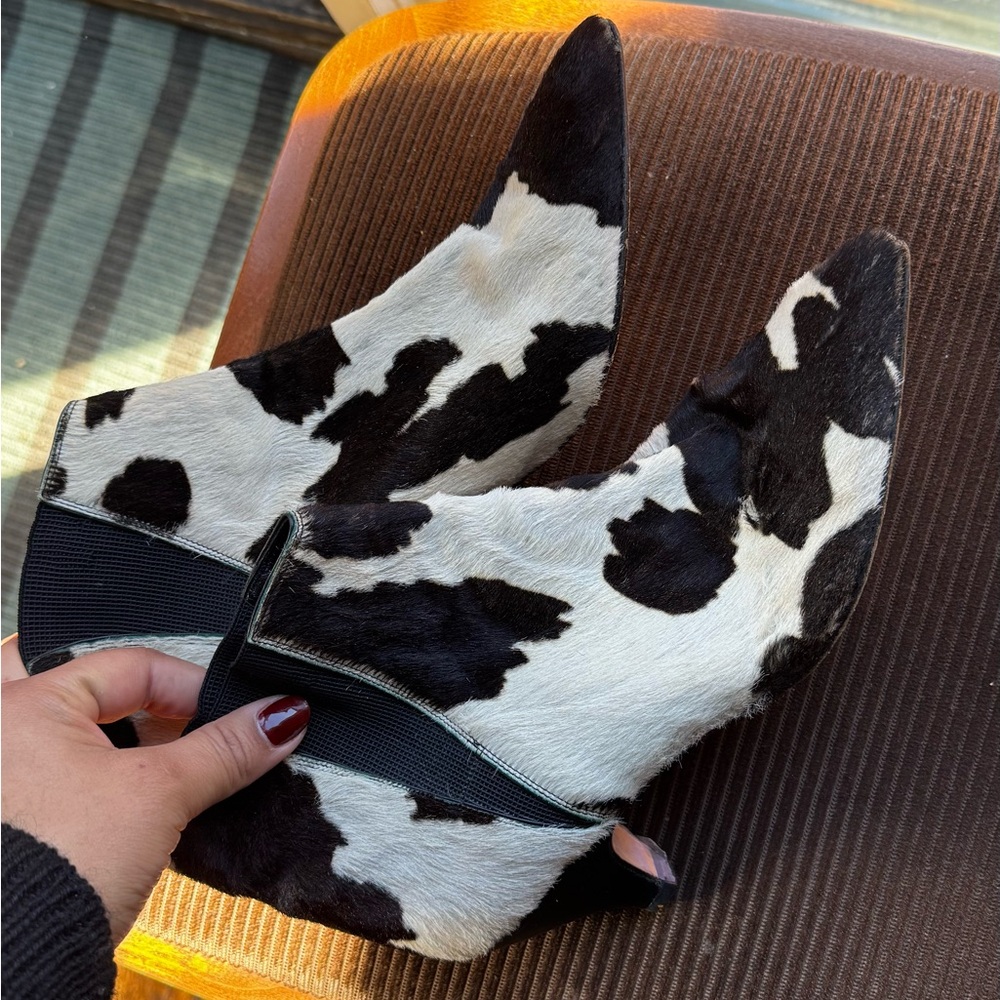 Vintage Walter Steiger Cow Hide Ankle Boots
